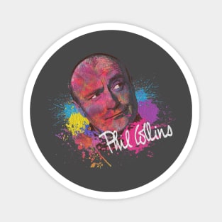 Phil Collins Face Watercolor Painting Vintage Look Magnet